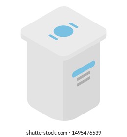 Yogurt package icon. Isometric of yogurt package vector icon for web design isolated on white background