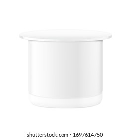 Yogurt packaging mockup. Vector illustration isolated on white background. Ready for use in your design. EPS10.	