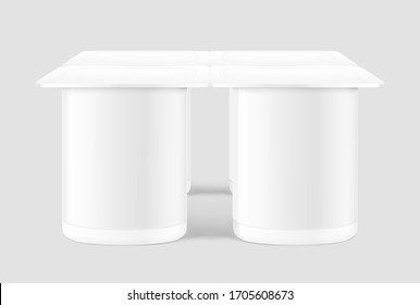 Mofa de empaquetado de yogur. Ilustración vectorial en fondo gris. Listo para su uso en su diseño. EPS10.	