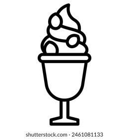 Yogurt Parfait icon line vector illustration