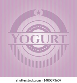 Yogurt pink emblem. Retro. Vector Illustration. Detailed.
