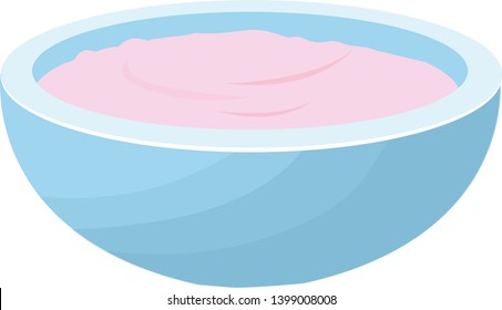 yogurt in a plate vector illustration