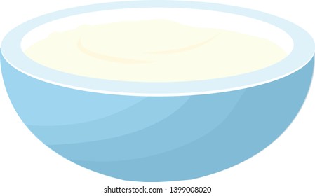 yogurt in a plate vector illustration