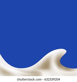 Yogurt splash vector illustration on blue background. Realistic image