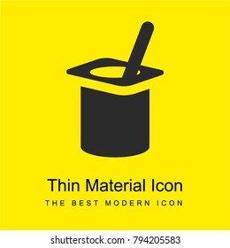 Yogurt and spoon bright yellow material minimal icon or logo design
