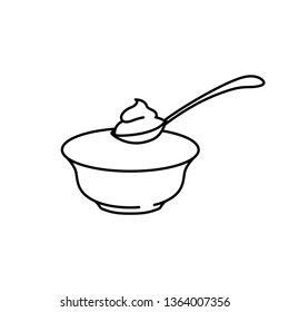 Yogurt with spoon icon