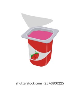 Yogurt, Sweets Vector Illustration Isolated