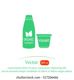 Yogurt vector icon.