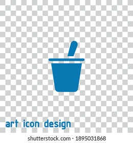 yogurt vector icon on an abstract background