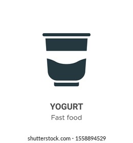 Yogurt vector icon on white background. Flat vector yogurt icon symbol sign from modern fast food collection for mobile concept and web apps design.