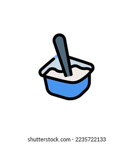 icono del vector yogur. uso perfecto para logotipo, presentación, aplicación, sitio web y más. estilo de línea relleno de diseño de iconos