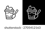 Yogurt White Icon Set Design