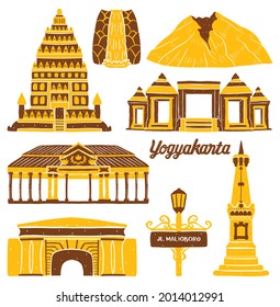 yogyakarta city landmark in flat design style