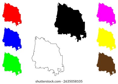 Yogyakarta city (Republic of Indonesia, Region Java) map vector illustration, scribble sketch Yogyakarta map
