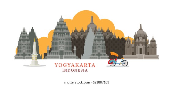 Yogyakarta, Indonesia Architecture Landmarks Skyline, Cityscape, Travel and Tourist Attraction