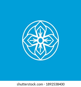 Yogyakarta, Indonesia. jan 13th, 2021. Vector illustration of logo 1 with a circle and flower model