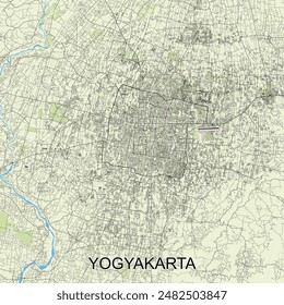 Yogyakarta, Indonesia map poster art