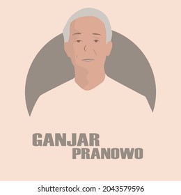 Yogyakarta, Indonesia. September 19th, 2021.Ganjar Pranowo Is The Governor Of Central Java. Vector Eps 10