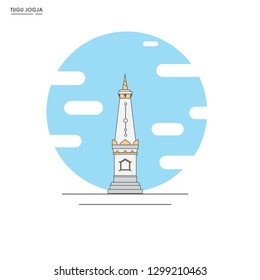 Yogyakarta landmark, Jogja monument, with monoline design