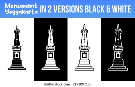 Yogyakarta monument vector in 2 versions, you can use it as wallpapers, banners, promotions and more