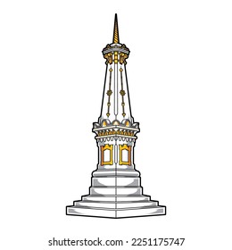 Yogyakarta Monument Vector Art Illustration on Isolated Background. Indonesian Monument.