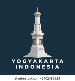 Yogyakarta Tugu Jogja Monument Tourist Spot Black and White Vector