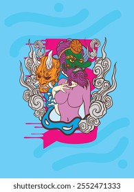 yokai is mean japanese ghost with japan style character