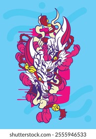 yokai is mean japanese ghost with japan style character