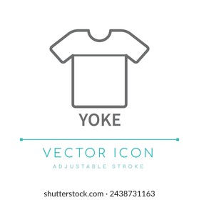Yoke Tshirt Clothes Style, Shirt Fashion Apparel Vector Line Icon svg