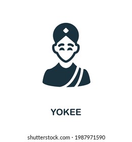 Yokee icon. Monochrome simple element from fortune teller collection. Creative Yokee icon for web design, templates, infographics and more