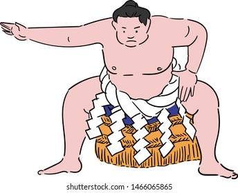 Yokozuna posing for sumo wrestling