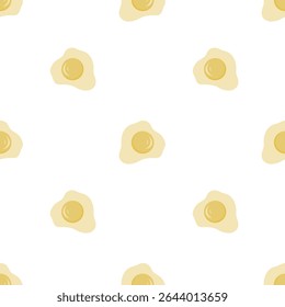 Gema, ovos fritos padrão sem costura em um fundo branco. Padrão simples sem emenda com ovos