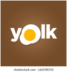 Yolk Typography with Fried Egg Vector Illustration