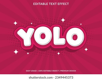 plantilla de efecto de texto editable yolo para el logotipo de estilo de fuente