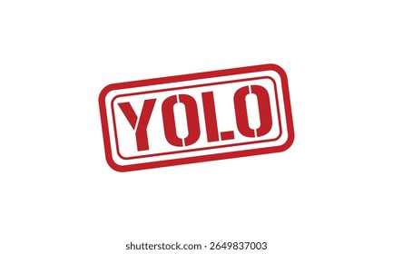 Vetor de texto de carimbo vermelho YOLO, carimbo