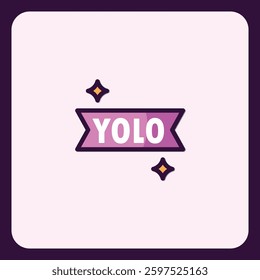 YOLO slogan badge illustration, motivational phrase concept in modern style