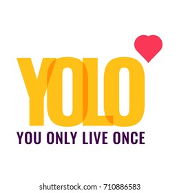 Yolo. Vector illustration on white background.
