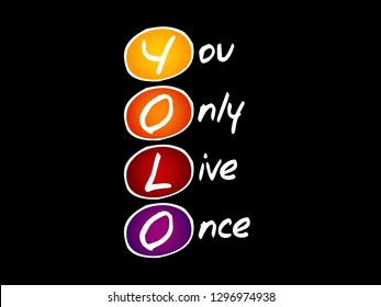 YOLO - You Only Live Once, acronym concept