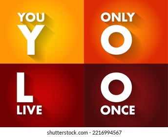 YOLO - You Only Live Once Acronym, Concept Background