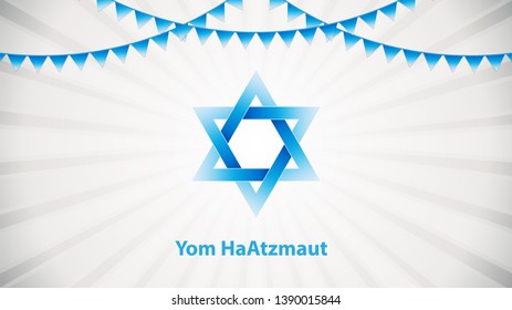 Yom HaAtzmaut, Independence Day is the national day of Israel, vector illustration
