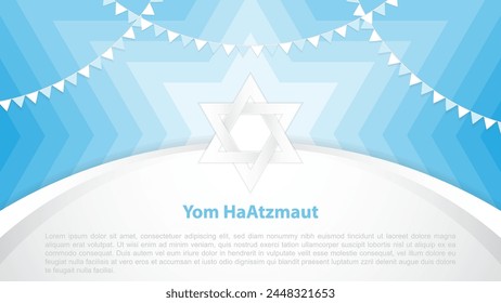 Yom HaAtzmaut, Independence Day is the national day of Israel, vector illustration