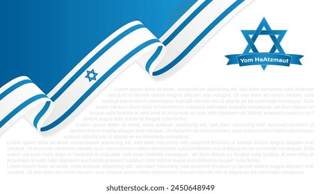 Yom HaAtzmaut, Independence Day is the national day of Israel, vector illustration