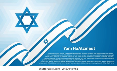 Yom HaAtzmaut, Independence Day is the national day of Israel, vector illustration