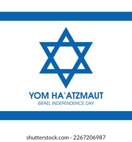 Yom Ha'atzmaut Israel Independence Day vector illustration. Israeli Flag icon vector isolated on a white background. National day of Israel. Important day