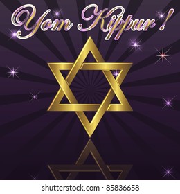 Yom Kippur a background with gold David star. eps10. Vector Illustration.