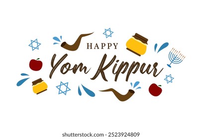 Yom kippur card or background. vector illustration.