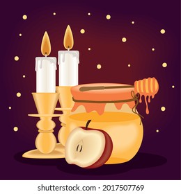 yom kippur card with honey