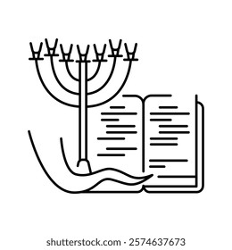 Yom Kippur color icon. Judaism religion.Sign for web page, mobile app, button, logo. Vector isolated button. Editable stroke.