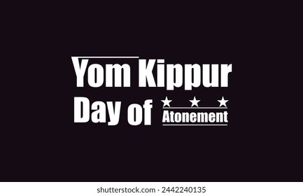 Yom Kippur  Day of Atonement unique text design