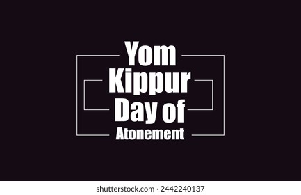 Yom Kippur  Day of Atonement unique text design